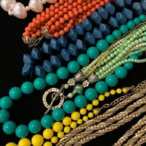 7 Vintage beaded necklaces